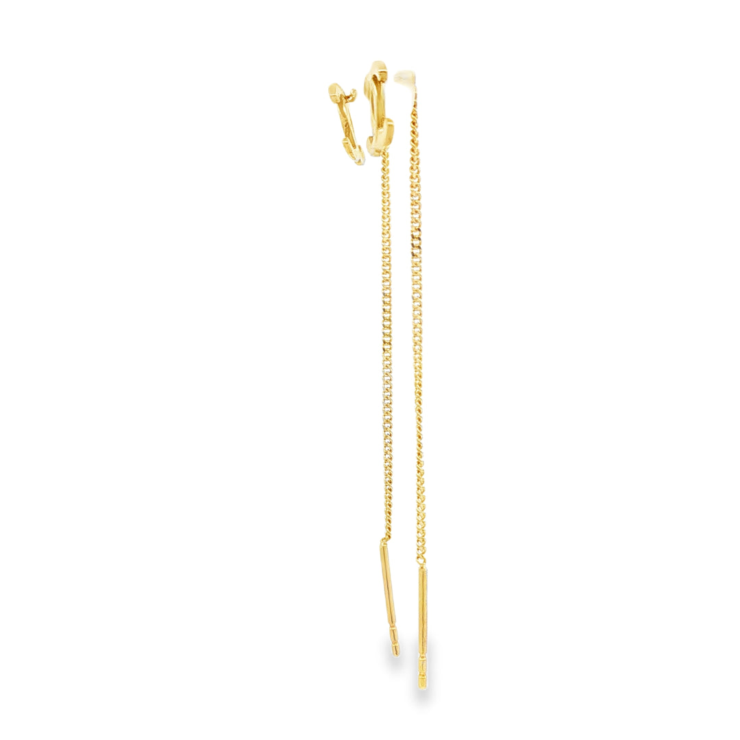Elegant Yellow Gold Threader Earrings