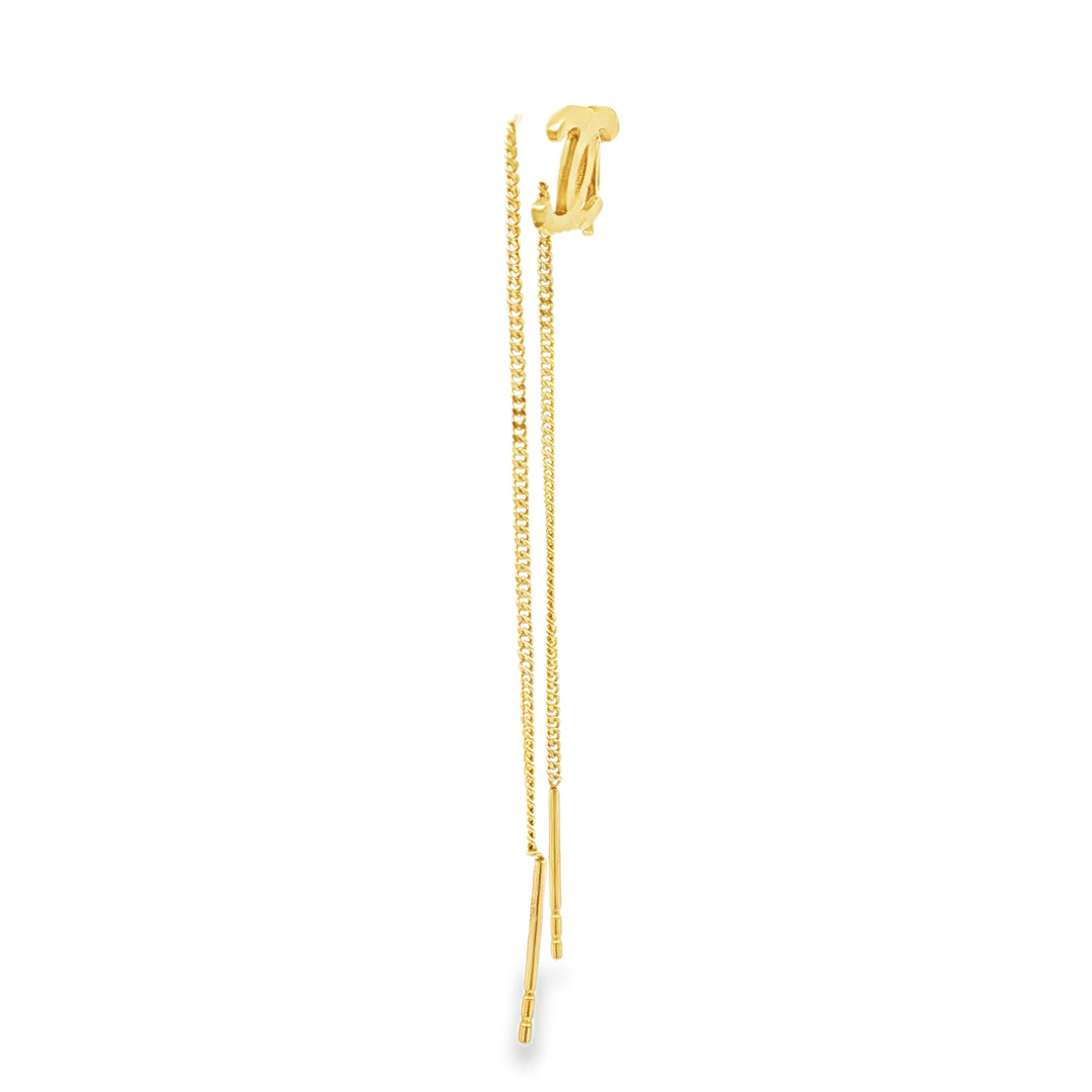 Elegant Yellow Gold Threader Earrings