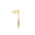 Load image into Gallery viewer, 14k Yellow Gold Tri-Color Bead Dangle Earrings