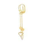Load image into Gallery viewer, Delicate Yellow Gold Dangle Earrings with Heart and Circle Drops