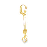 Load image into Gallery viewer, Delicate Yellow Gold Dangle Earrings with Heart and Circle Drops