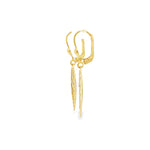 Load image into Gallery viewer, Delicate Leaf Design Yellow Gold Dangle Earrings