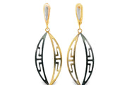 Elegant Two-Tone Rose Gold Openwork Dangle Earrings