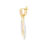 Load image into Gallery viewer, Elegant Two-Tone Rose Gold Openwork Dangle Earrings