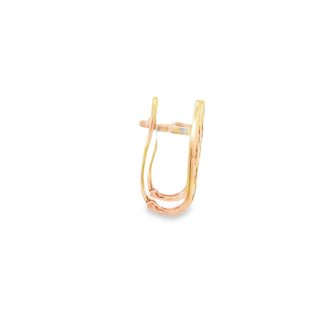 Rose Gold Drop Earrings with Round Brilliant Diamonds