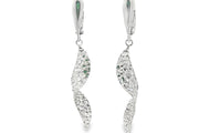 Elegant White Gold Twisted Dangle Earrings