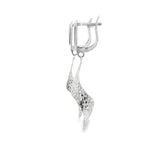 Load image into Gallery viewer, Elegant White Gold Twisted Dangle Earrings