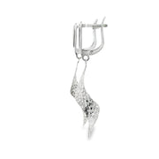 Elegant White Gold Twisted Dangle Earrings