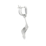 Load image into Gallery viewer, Elegant White Gold Twisted Dangle Earrings