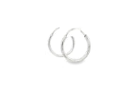 White Gold Hoop Earrings with Detailed Etchings