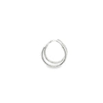 Load image into Gallery viewer, White Gold Hoop Earrings with Detailed Etchings
