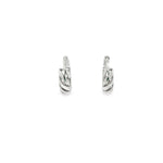 Load image into Gallery viewer, Textured White Gold Silver Hoop Earrings