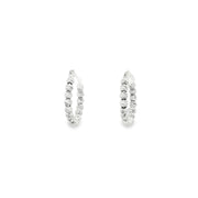 White Gold Hoop Earrings in White Gold Finish