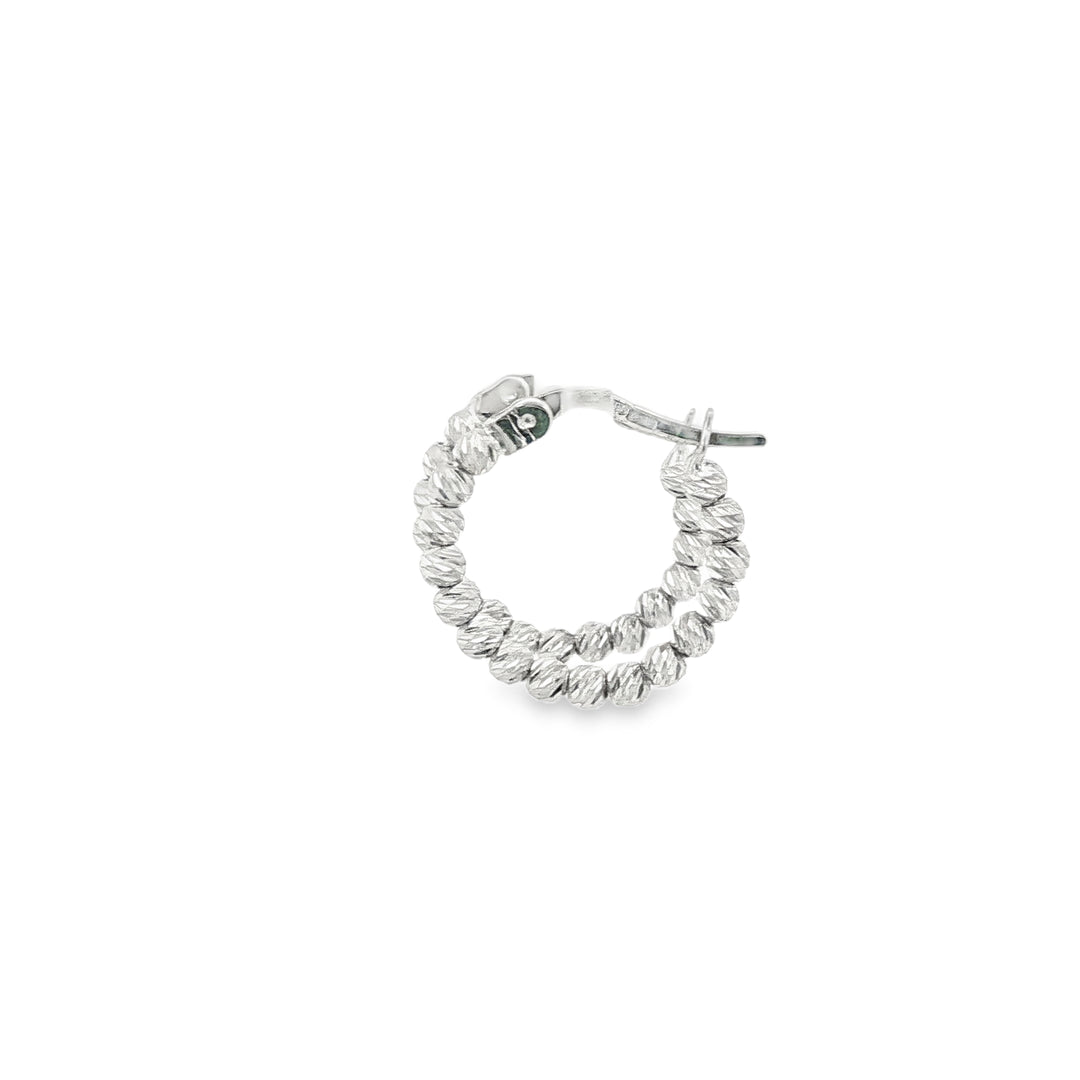 White Gold Hoop Earrings in White Gold Finish