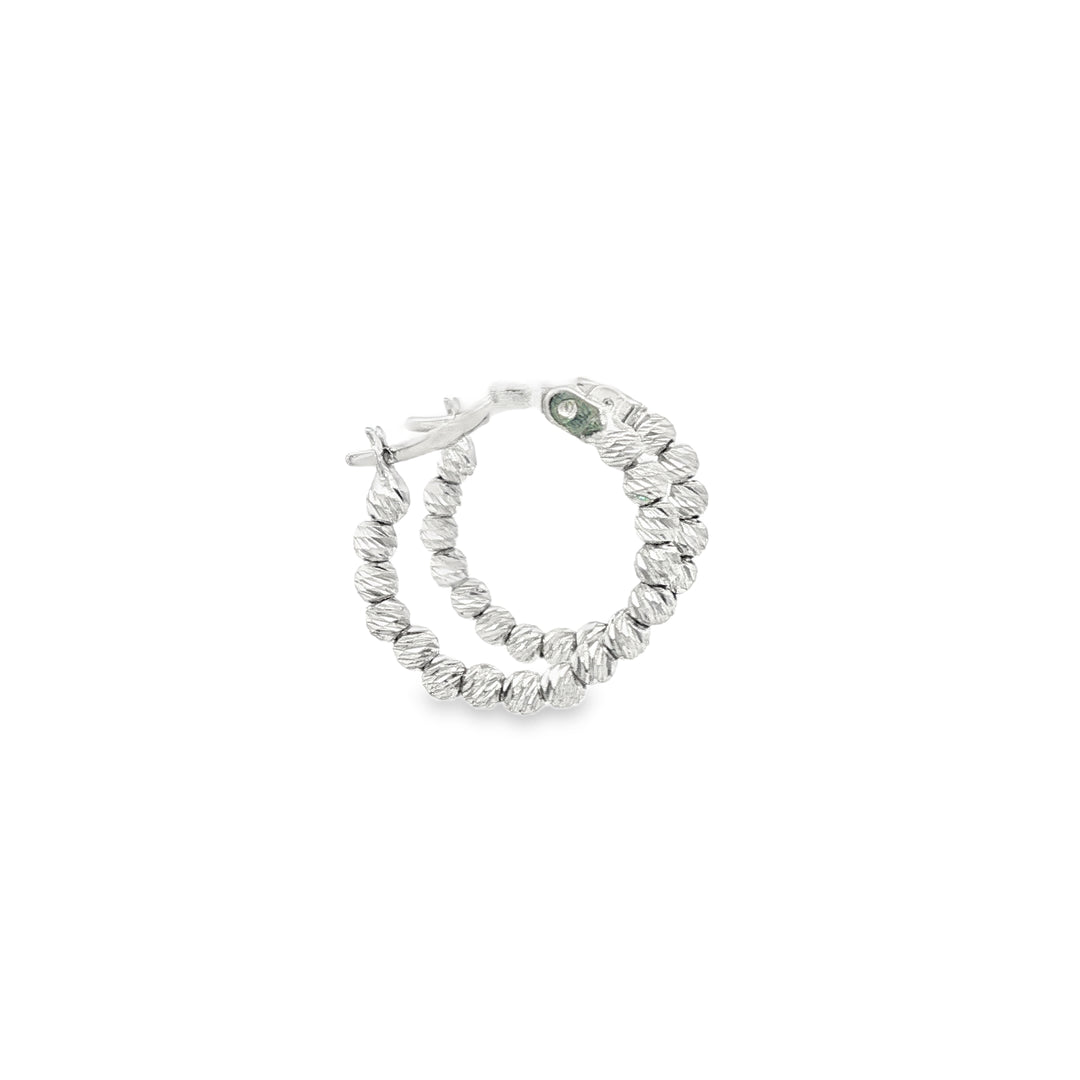 White Gold Hoop Earrings in White Gold Finish