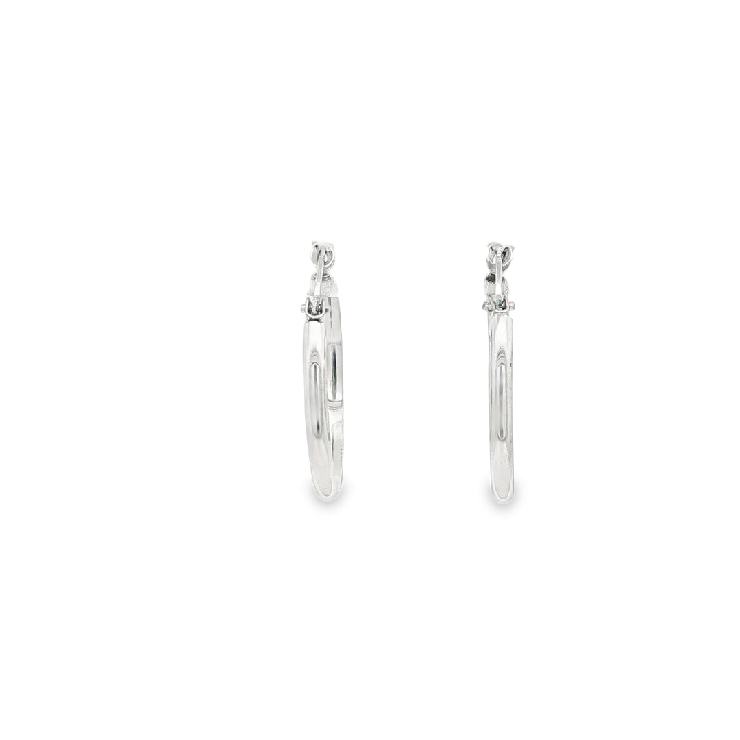 14ct White Gold Hoop Earrings
