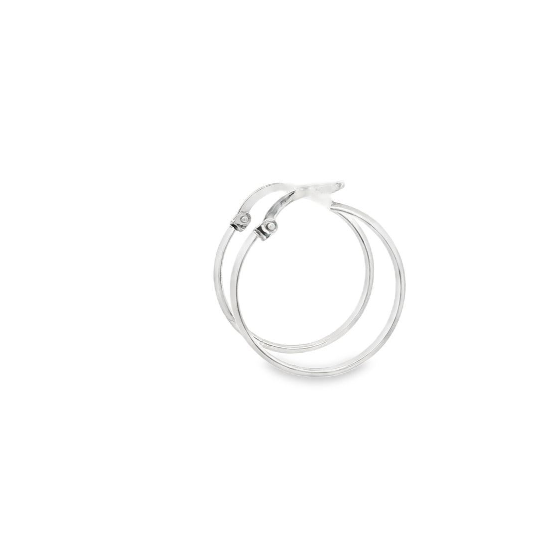 14ct White Gold Hoop Earrings