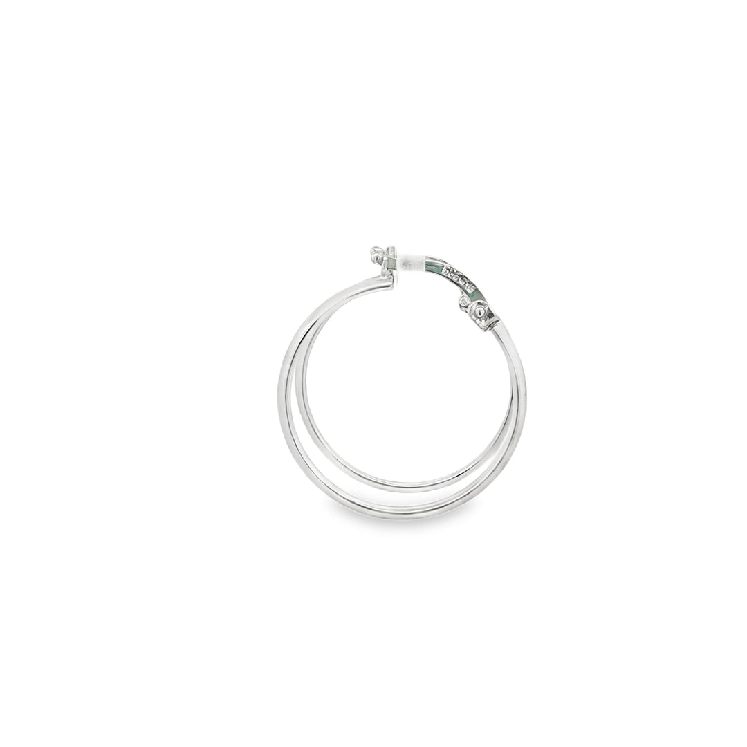 14ct White Gold Hoop Earrings