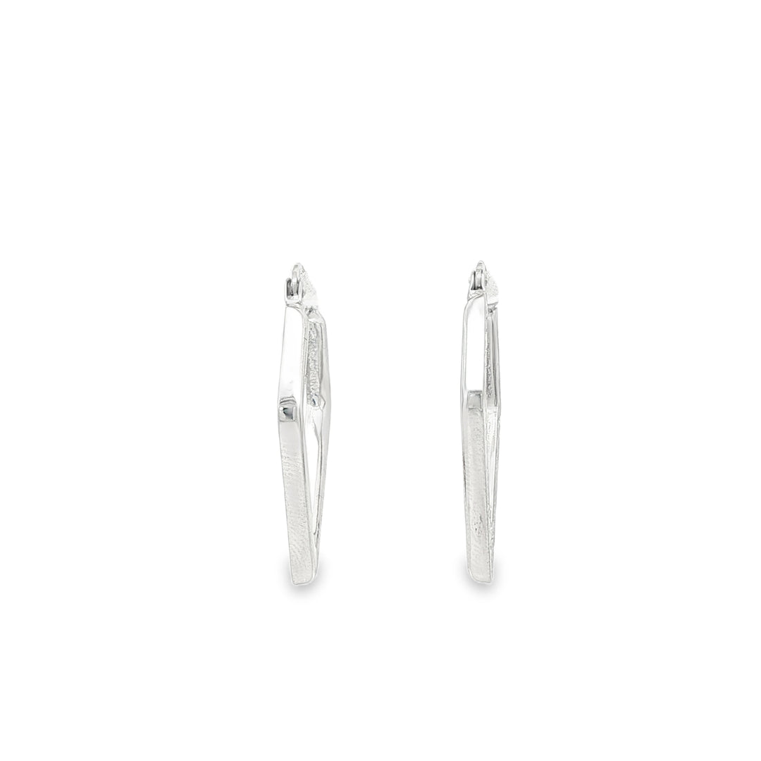 Geometric White Gold Hoop Earrings