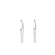 Geometric White Gold Hoop Earrings