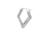 Geometric White Gold Hoop Earrings