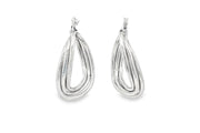 White Gold Twisted Hoop Earrings