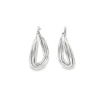 Load image into Gallery viewer, White Gold Twisted Hoop Earrings