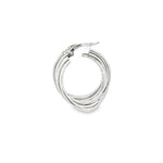 Load image into Gallery viewer, White Gold Twisted Hoop Earrings