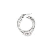 White Gold Twisted Hoop Earrings