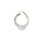 Load image into Gallery viewer, White Gold Twisted Hoop Earrings