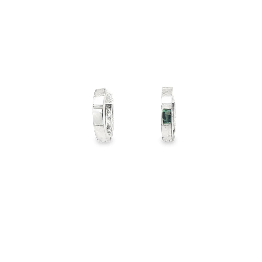 14ct White Gold Hoop Earrings