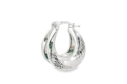 White Gold Finish Hoop Earrings