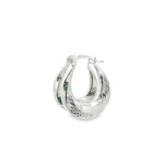 Load image into Gallery viewer, White Gold Finish Hoop Earrings