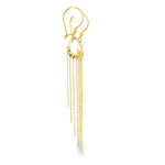 Load image into Gallery viewer, Elegant Yellow Gold Beaded Chain Dangle Earrings