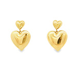 Load image into Gallery viewer, Yellow Gold Heart Drop Earrings