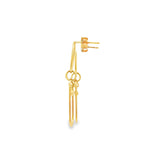 Load image into Gallery viewer, Yellow Gold Dangle Earrings with Round Brilliant CZ