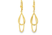 14ct Yellow Gold Open Teardrop Dangle Earrings
