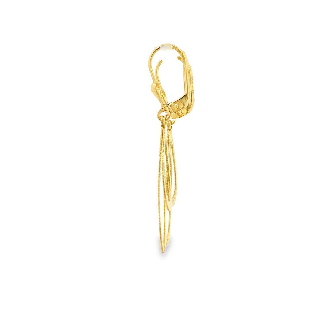 14ct Yellow Gold Open Teardrop Dangle Earrings