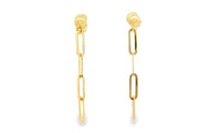 Delicate Yellow Gold Chain Dangle Earrings