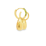 Load image into Gallery viewer, Yellow Gold Dangle Earrings with Round Cut CZ