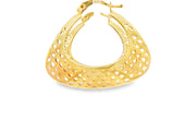 Delicate Yellow Gold Openwork Hoop Earrings