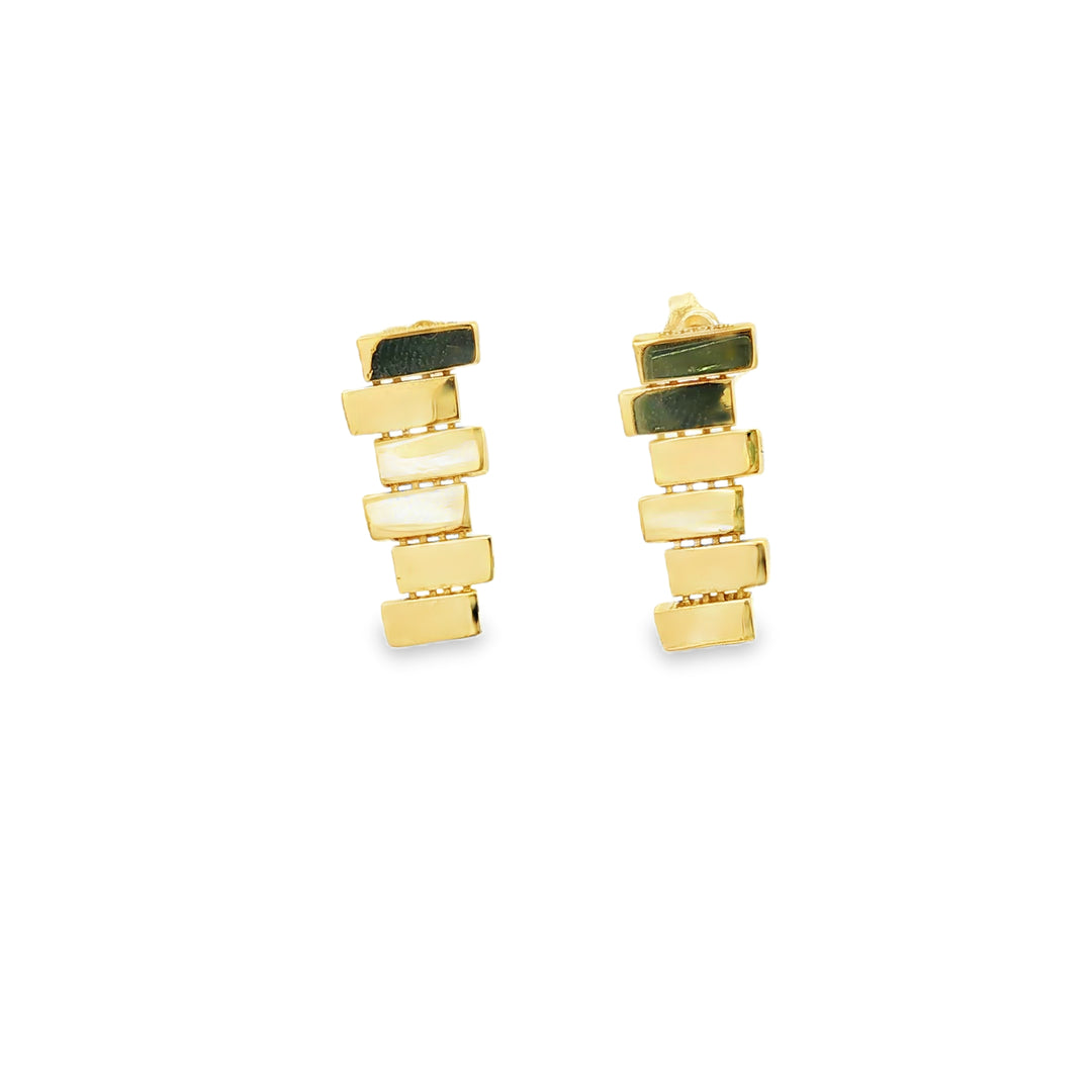 Geometric Yellow Gold Dangle Earrings
