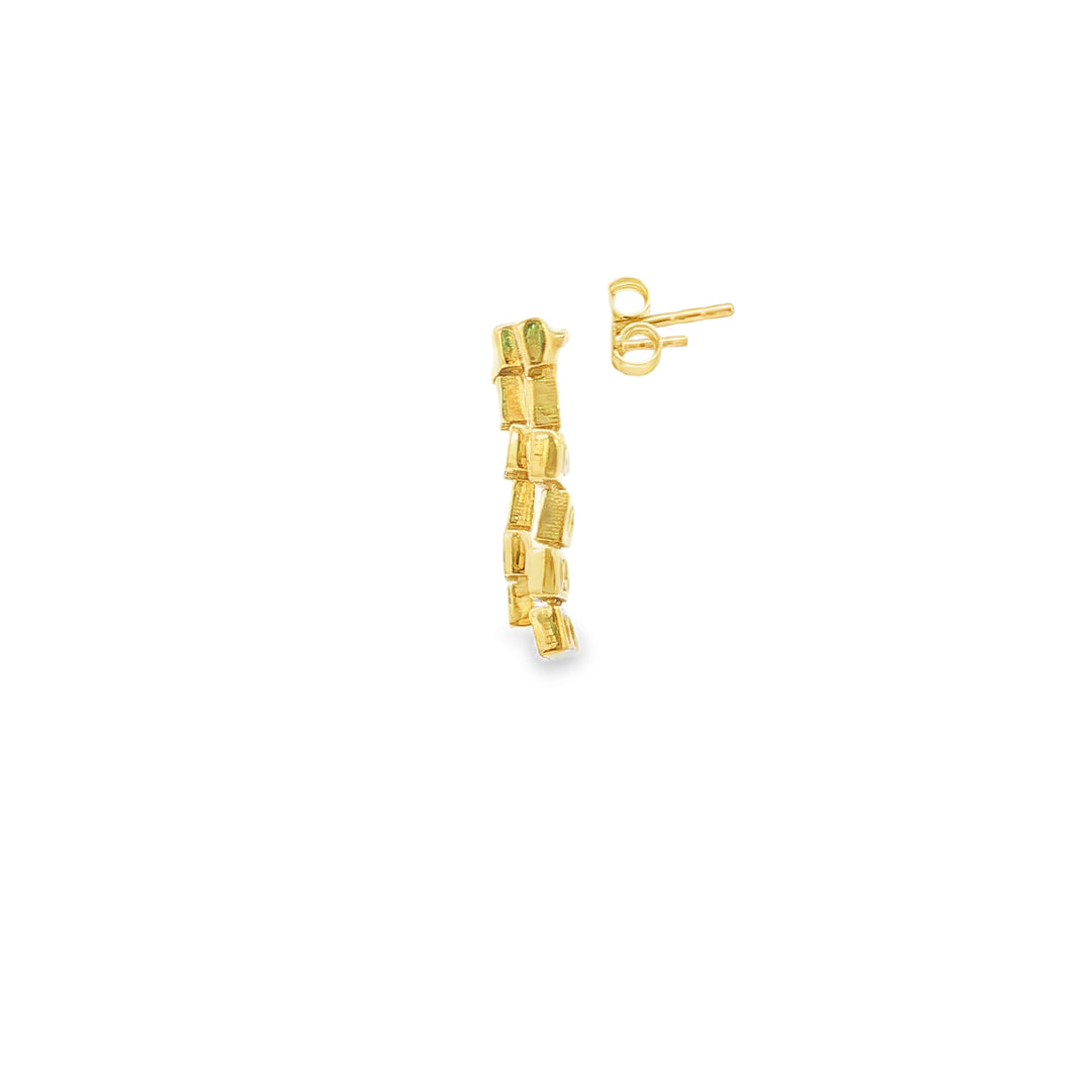 Geometric Yellow Gold Dangle Earrings