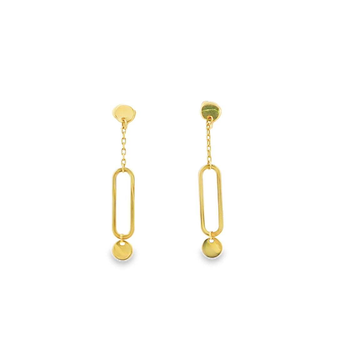 Yellow Gold Modern Dangle Earrings