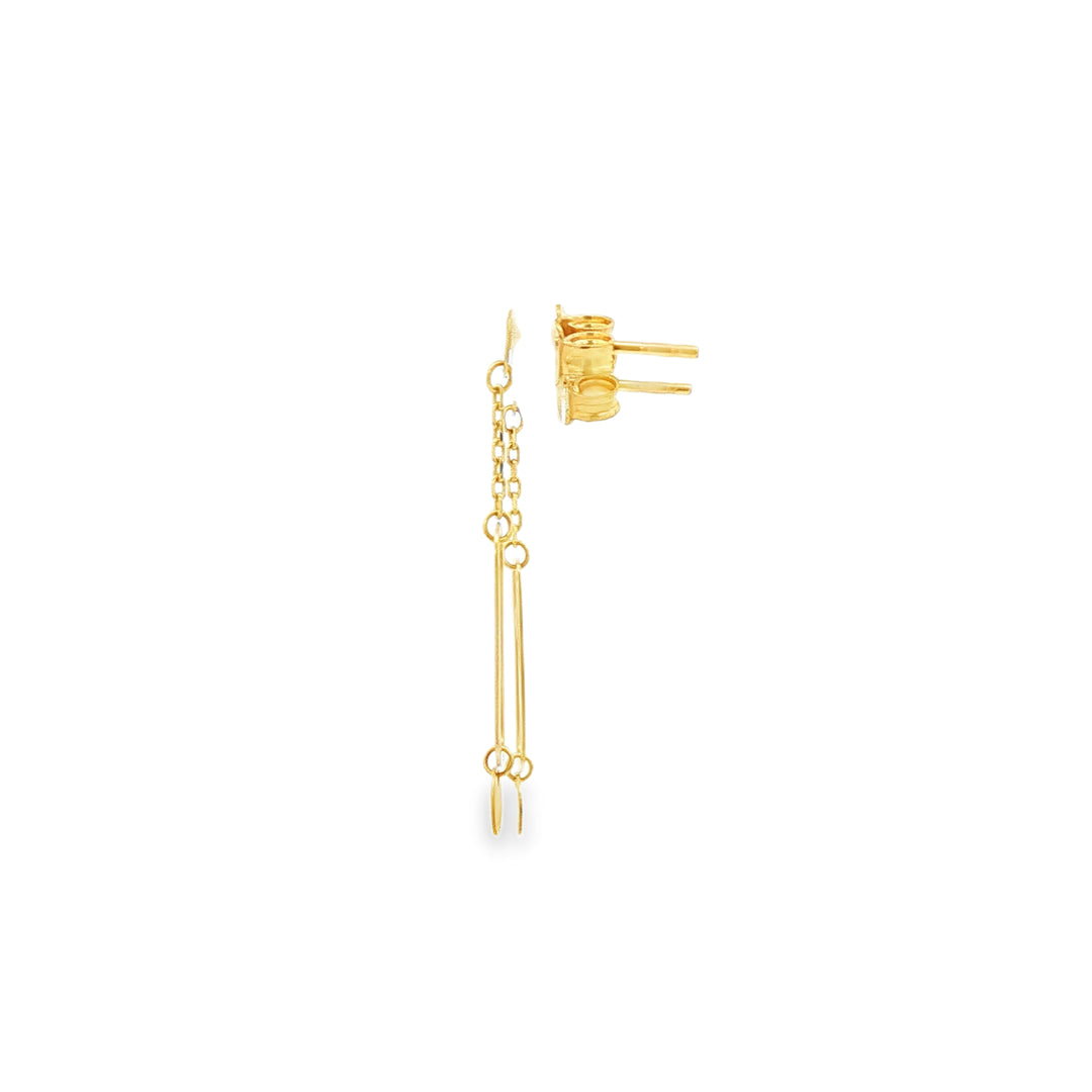 Yellow Gold Modern Dangle Earrings