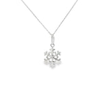 Load image into Gallery viewer, White Gold Snowflake Charm Necklace