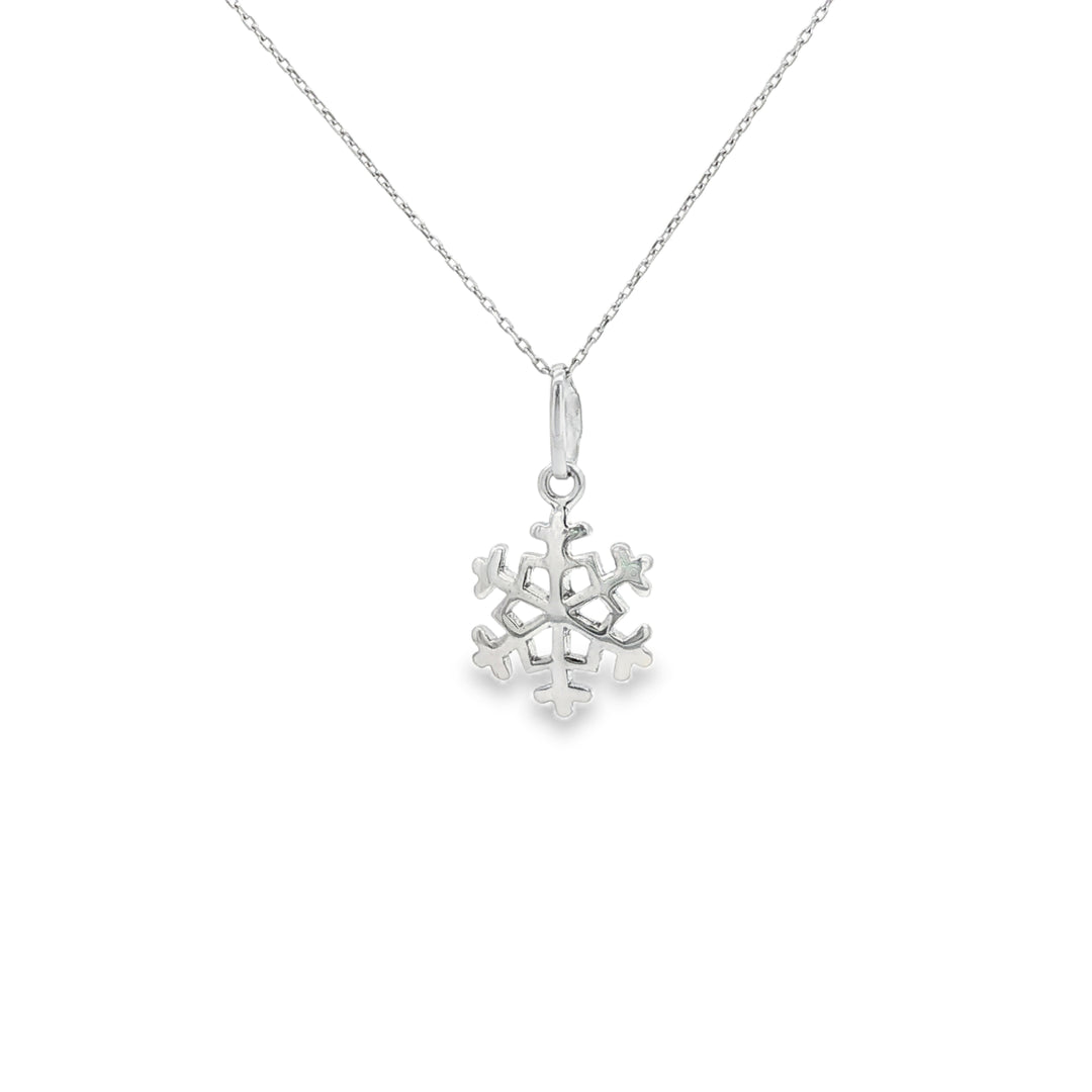 White Gold Snowflake Charm Necklace