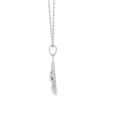 White Gold Starfish Charm Necklace with Round Cut CZ