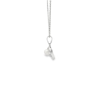 Gold Elephant Charm Necklace with Round Pearl Accent