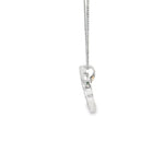 Load image into Gallery viewer, Elegant White Gold CZ Ribbon Necklace